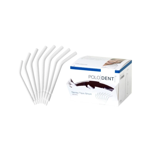 POLODENT SPRAYTIPS AIR/WATER MEERFUNCTIESPUIT TIPS KORT WIT (125st)