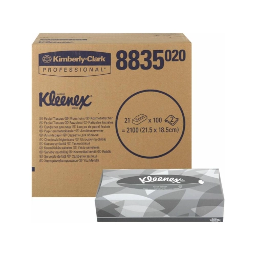 KIMBERLY CLARK KLEENEX FACIAL TISSUES 21,5x18,5cm NR.8835 (21x100st)