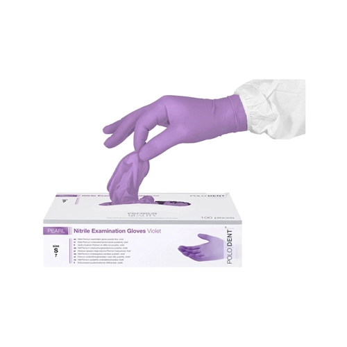 POLODENT HANDSCHOENEN PEARL NITRILE POEDERVRIJ VIOLET SMALL (100st)