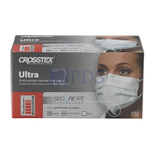 CROSSTEX MONDMASKERS ULTRA LINE SECURE FIT MET ELASTIEK BLAUW (50st)