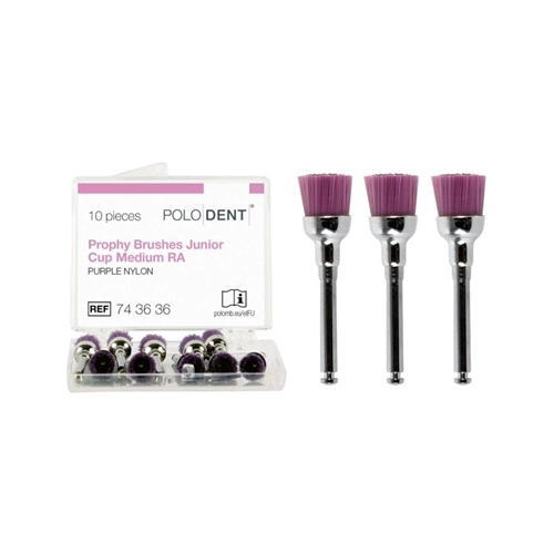 POLODENT POLIJSTBORSTELTJES JUNIOR CUP PAARS MEDIUM RA (10st)