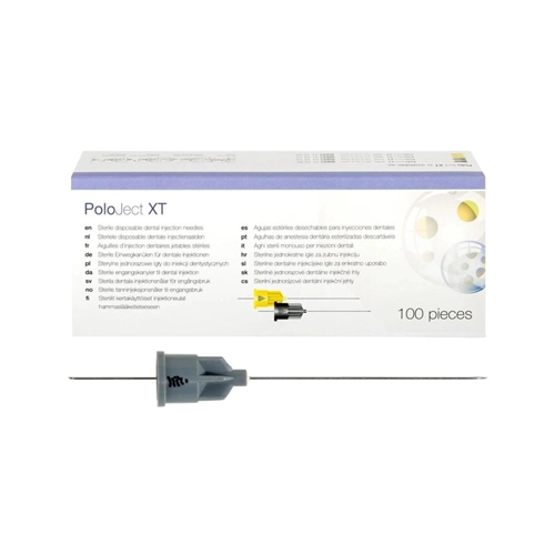 POLODENT POLOJECT XT INJECTIENAALDEN 27G LANG 0,4x36mm GRIJS (100st)