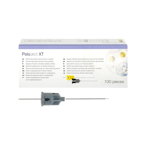 POLODENT POLOJECT XT INJECTIENAALDEN 27G KORT 0,4x25mm GRIJS (100st)