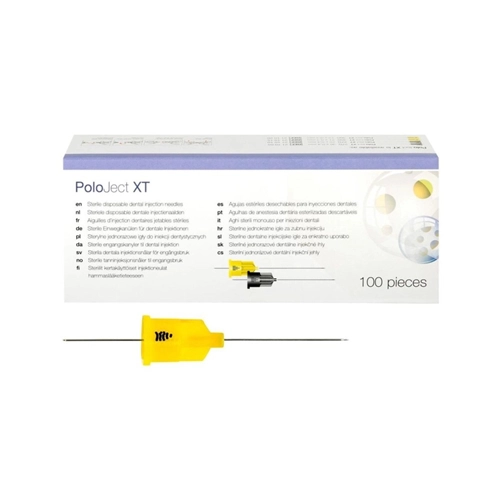POLODENT POLOJECT XT INJECTIENAALDEN 30G KORT 0,3x21mm GEEL (100st)