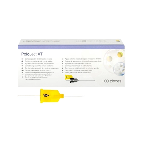 POLODENT POLOJECT XT INJECTIENAALDEN 30G X-KORT 0,3x12mm GEEL (100st)