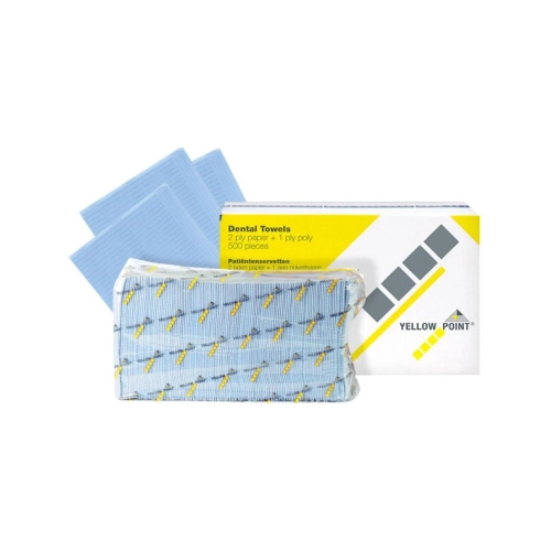 YELLOW POINT PATIENTEN SERVETTEN 33x44cm LICHTBLAUW (4x125st)