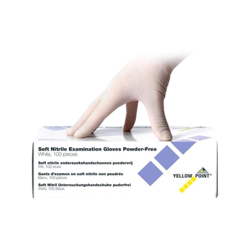 YELLOW POINT HANDSCHOENEN SOFT NITRILE POEDERVRIJ WIT SMALL (100st)