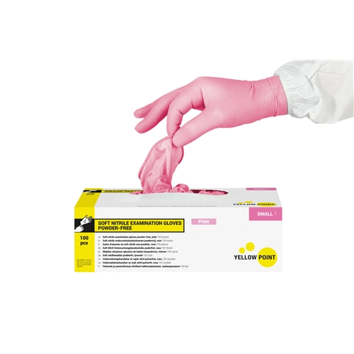 YELLOW POINT HANDSCHOENEN SOFT NITRILE POEDERVRIJ ROZE SMALL (100st) *tijdelijk alternatief